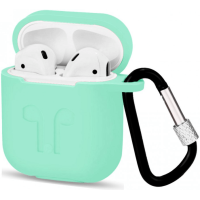 Чохол для навушників Apple AirPods з карабіном Sea Blue