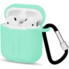 Чехол для наушников Apple AirPods з карабіном Sea Blue
