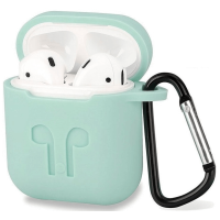 Чохол для навушників Apple AirPods з карабіном Turquoise