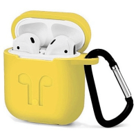 Чохол для навушників Apple AirPods з карабіном Yellow