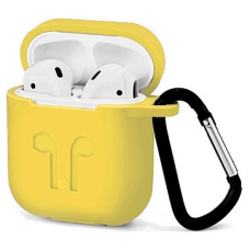 Чехол для наушников Apple AirPods з карабіном Жовтий
