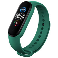 Силиконовый ремешок для Xiaomi Mi Band 5/6/7 Темно-зеленый