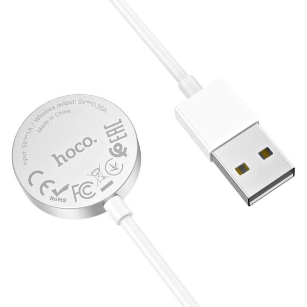 Бездротовий зарядний пристрій Hoco CW39 Wireless charger for iWatch (USB) White