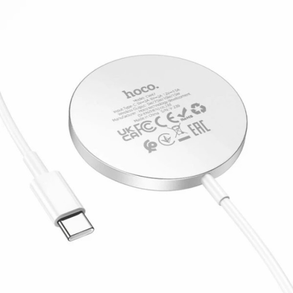 Бездротовий зарядний пристрій Hoco CW28 Original Magnetic 15W 2A White