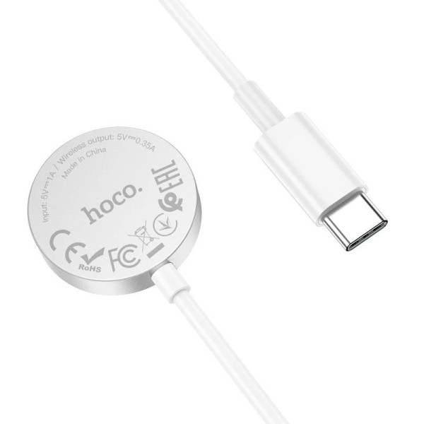  Беспроводное зарядное устройство Hoco CW39C для Apple Watch 7/6/5/4/3/2/1/SE Білий