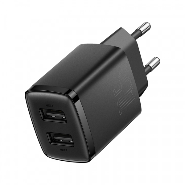 Мережевий зарядний пристрій Baseus Compact Charger 2U 10.5W Black