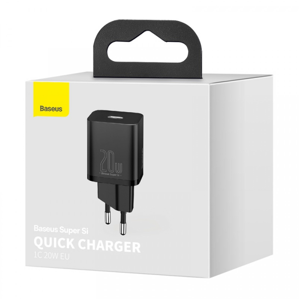 Сетевое зарядное устройство Baseus Super Si Quick Charger 1C 20W EU Black CCSUP-B01