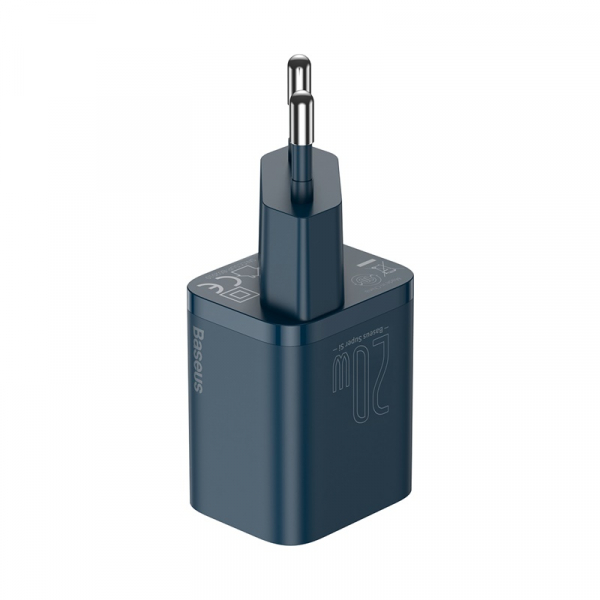 Мережевий зарядний пристрій Baseus Super Si Quick Charger 1C 20W/Simple Wisdom Data Cable Type-C to iP 1m Blue