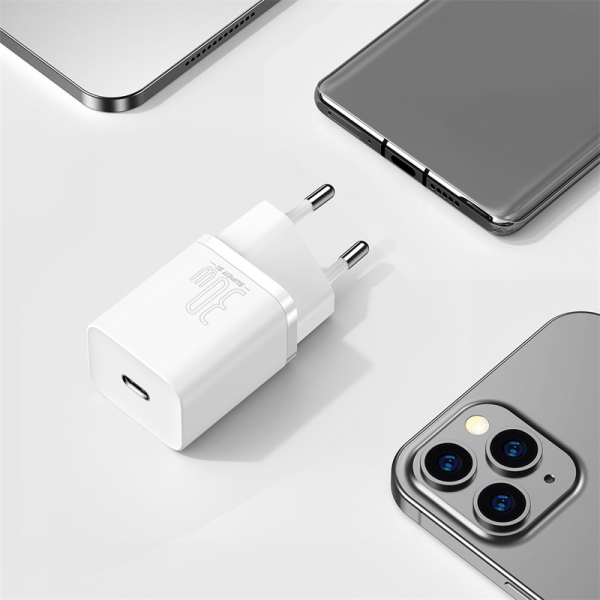 Мережевий зарядний пристрій Baseus Super Si Quick Charger 1C 30W EU White