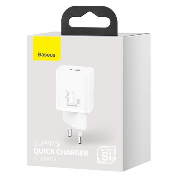 Мережевий зарядний пристрій Baseus Super Si Quick Charger 1C 30W EU White