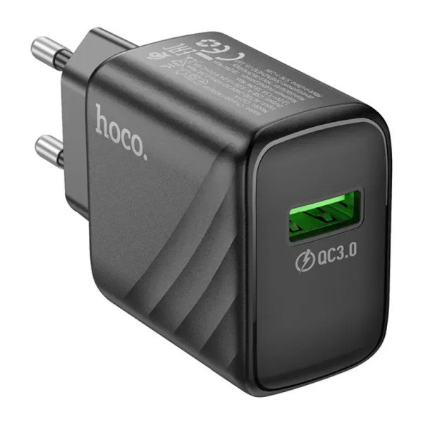 Мережевий зарядний пристрій HOCO CS21A Rich single port QC3.0 charger Black