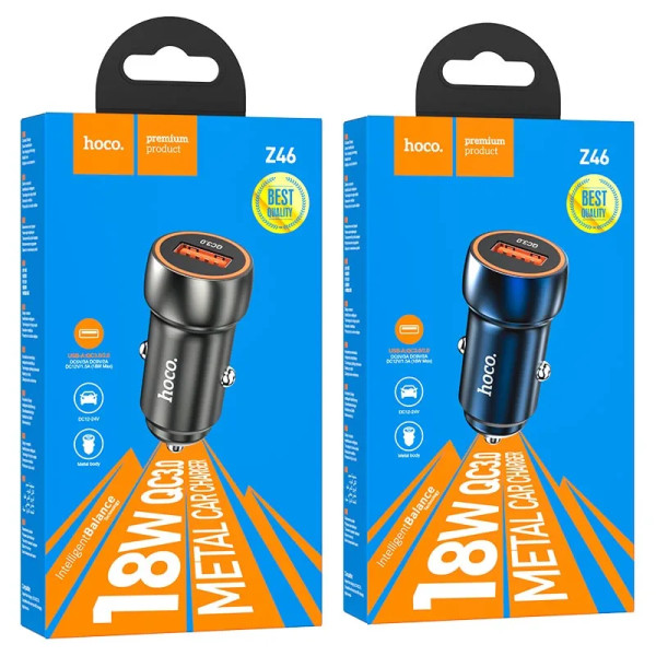 Автомобільний зарядний пристріій Hoco Z46 Blue Shield 1 USB/2A Blue