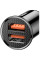 Автомобільний зарядний пристрій Baseus Circular Plastic PPS Dual QC3.0 2USB/5A/30W/QC3.0 Black CCALL-YD01