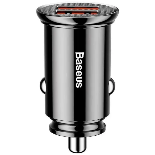 Автомобільний зарядний пристрій Baseus Circular Plastic PPS Dual QC3.0 2USB/5A/30W/QC3.0 Black CCALL-YD01