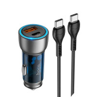 Автомобильное зарядное устройство Hoco NZ8 PD25W+QC3.0 45W + кабель Type-C to Type-C