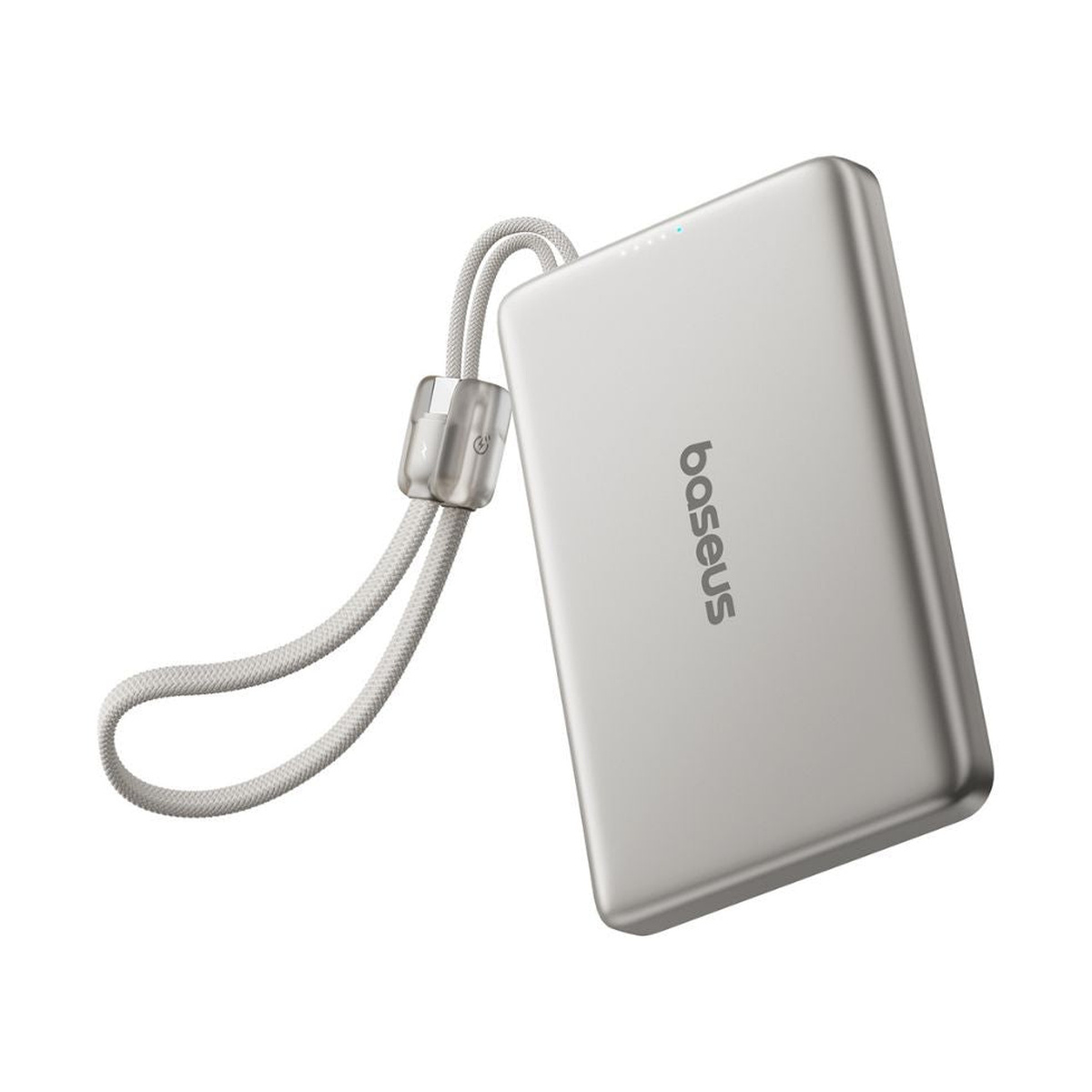 Світло-сірий Baseus PicoGo AM41 Titanium із вбудованим USB-C кабелем